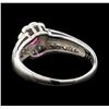 Image 3 : 0.37 ctw Ruby and Diamond Ring - Platinum