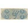 Image 2 : 1863 $5 The Confederate States of America Note T-60 CC