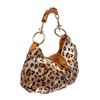 Image 2 : Cesare Paciotti Orange Metallic Leather Leopard Print Small Shoulder Handbag