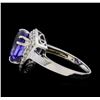Image 3 : 5.31 ctw Tanzanite and Diamond Ring - 14KT White Gold