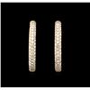 Image 1 : 3.04 ctw Diamond Hoop Earrings - 18KT Rose Gold