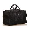 Image 2 : Prada Black Nylon Leather Double Handle Zipper Travel Duffle Bag