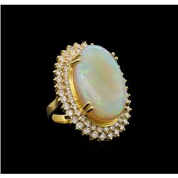 14KT Yellow Gold 14.73 ctw Opal and Diamond Ring