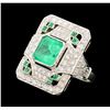 Image 1 : 3.50 ctw Emerald and Diamond Ring - Platinum