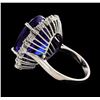 Image 3 : GIA Cert 18.78 ctw Tanzanite and Diamond Ring - 14KT White Gold