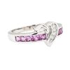 Image 1 : 0.50 ctw Pink Sapphire and Diamond Ring - 10KT White Gold