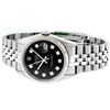 Image 6 : Rolex Mens SS Black Diamond Datejust Quickset Sapphire Wristwatch
