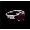 Image 1 : 3.60 ctw Ruby and Diamond Ring - Platinum