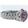 Image 5 : Rolex Stainless Steel Purple String Diamond VVS DateJust Ladies Watch