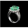 Image 4 : GIA Cert 8.37 ctw Emerald and Diamond Ring - 14KT White Gold