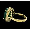 Image 3 : 6.98 ctw Emerald and Diamond Ring - 14KT Yellow Gold