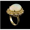 Image 4 : 11.88 ctw Opal and Diamond Ring - 14KT Yellow Gold