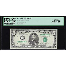 1985 $5 Federal Reserve Note Mismatched Serial Number ERROR PCGS Gem New 65PPQ
