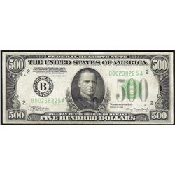 1934A $500 Federal Reserve Note New York