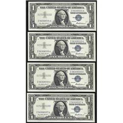 Lot of (4) Consecutive 1957 $1 Silver Certificate Notes Uncirculated