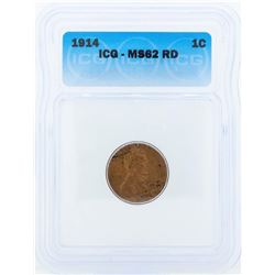 1914 Lincoln Wheat Penny ICG MS62RD