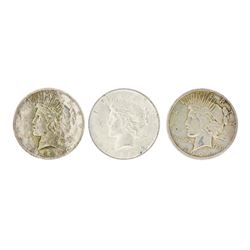 Set of 1922-1924 $1 Peace Silver Dollar Coins