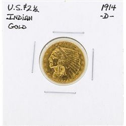 1914-D $2 1/2 Indian Head Quarter Eagle Gold Coin