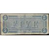 Image 2 : 1864 $5 Confederate States of America Note