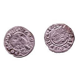 Lot of (2) 1540-1590 KB Hungary Ferdinand I - Madonna & Child Silver Denar Coins