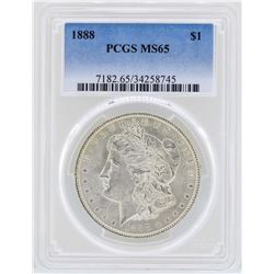 1888 $1 Morgan Silver Dollar Coin PCGS MS65