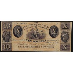1800's $10 New Orleans Canal & Banking Company Obsolete Note