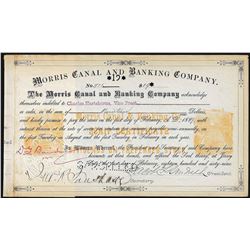1889 Morris Canal & Banking Company Stock Certificate