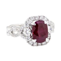 14KT White Gold 2.67ct Ruby and Diamond Ring