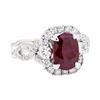Image 1 : 14KT White Gold 2.67ct Ruby and Diamond Ring