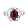 Image 2 : 14KT White Gold 2.67ct Ruby and Diamond Ring