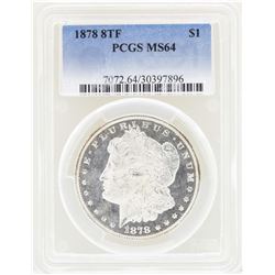 1878 8TF $1 Morgan Silver Dollar Coin PCGS MS64