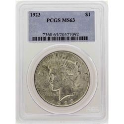 1923 $1 Peace Silver Dollar Coin PCGS MS63