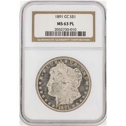 1891-CC $1 Morgan Silver Dollar NGC MS63PL