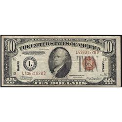 1934A $10 Hawaii Federal Reserve Note WWII Emergency Note
