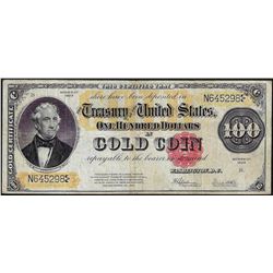1922 $100 Gold Certificate Note