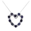 Image 2 : 14KT White Gold 0.70ctw Sapphire and Diamond Pendant with Chain