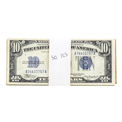 Lot of (50) 1934 $10 Silver Certificate Notes