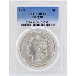 1921 $1 Morgan Silver Dollar Coin PCGS MS64