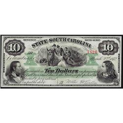 1872 $10 State of South Carolina Revenue Bond Scrip