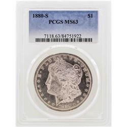 1880-S $1 Morgan Silver Dollar Coin PCGS MS63