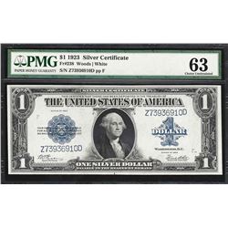 1923 $1 Silver Certificate Note Fr.238 PMG Choice Uncirculated 63