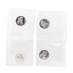 Lot of (4) Disney Mickey Mouse 1/20 oz. .999 Fine Silver Coin Rounds