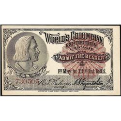 1893 World's Columbian Exposition Ticket