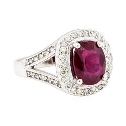 14KT White Gold 2.76ct Ruby and Diamond Ring