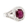 Image 1 : 14KT White Gold 2.76ct Ruby and Diamond Ring