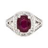 Image 2 : 14KT White Gold 2.76ct Ruby and Diamond Ring