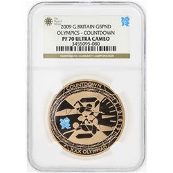 2009 Great Britain 5 Pound Olympics Countdown Gold Proof Coin NGC PF70 Ultra Cam