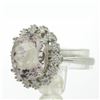 Image 4 : 14KT White Gold Estate Bridal 5.32ctw Morganite Ring and Diamond Ring