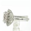 Image 5 : 14KT White Gold Estate Bridal 5.32ctw Morganite Ring and Diamond Ring