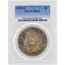 1901-O $1 Morgan Silver Dollar Coin PCGS MS64 Great Toning